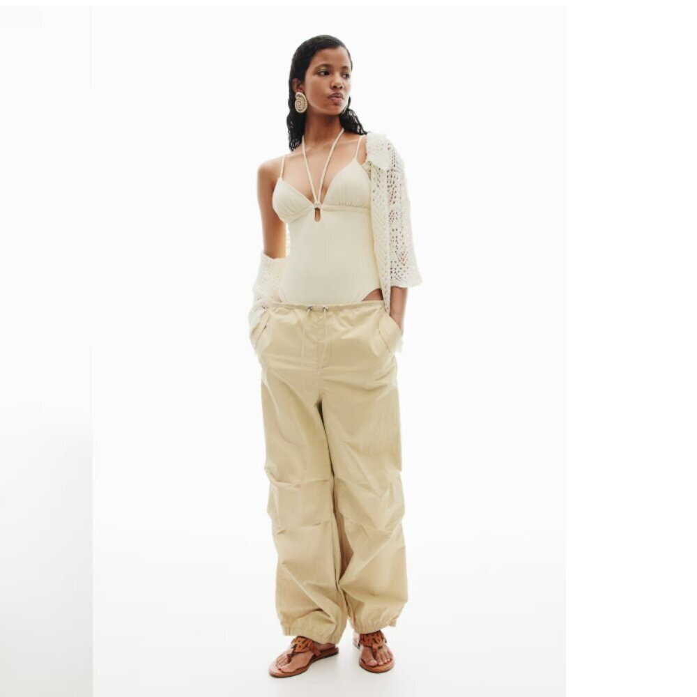 H&M - Parachute Pant - Beige - S